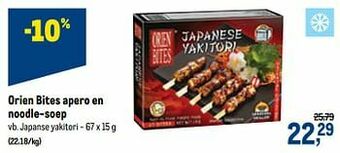 Orien bites apero en noodle-soep japanse yakitori