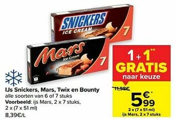 Carrefour Ijs mars aanbieding