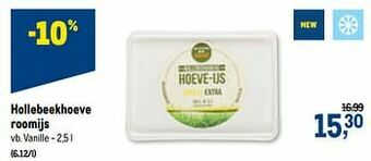 Makro Hollebeekhoeve roomijs vanille aanbieding