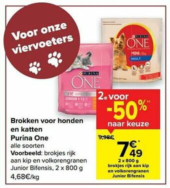 Carrefour Brokjes rijk aan kip en volkorengranen junior bifensis aanbieding
