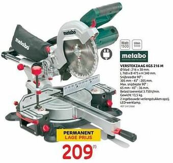 Metabo verstekzaag kgs 216 m