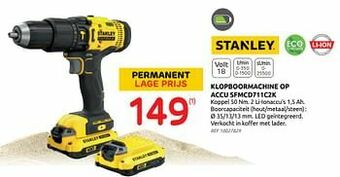 Brico Stanley klopboormachine op accu sfmcd711c2k aanbieding