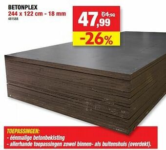 Hubo Betonplex aanbieding