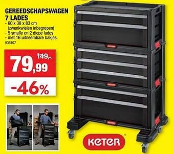 Hubo Gereedschapswagen 7 lades aanbieding