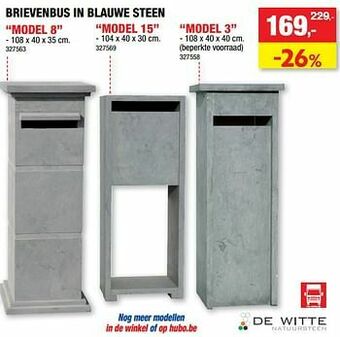 Hubo Brievenbus in blauwe steen model 8 aanbieding