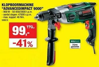 Hubo Bosch klopboormachine advancedimpact 9000 aanbieding