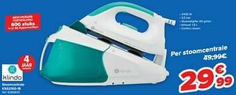 Carrefour Klindo stoomcentrale ksg2100-18 aanbieding