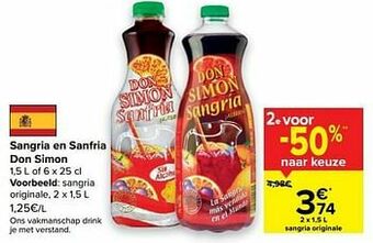 Carrefour Sangria originale aanbieding