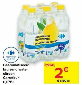 Carrefour Gearomatiseerd bruisend water citroen carrefour aanbieding