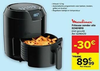 Carrefour Moulinex friteuse zonder olie ez401810 aanbieding