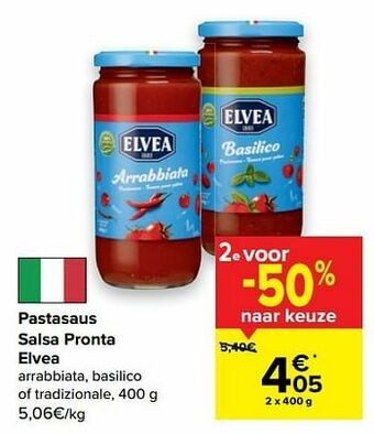 Carrefour Pastasaus salsa pronta elvea aanbieding