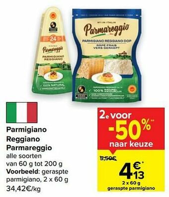 Carrefour Geraspte parmigiano aanbieding