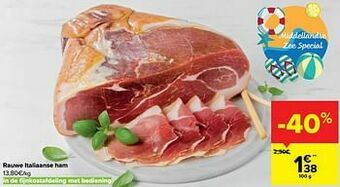 Carrefour Rauwe italiaanse ham aanbieding