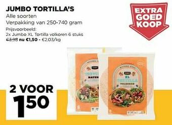 Jumbo Jumbo xl tortilla volkoren aanbieding