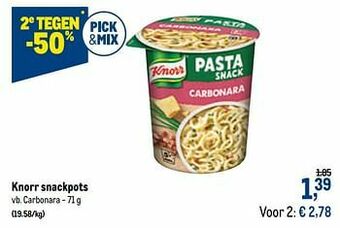 Makro Knorr snackpots carbonara aanbieding