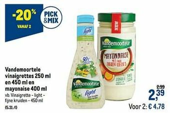 Vandemoortele vinaigrette - light - fijne kruiden