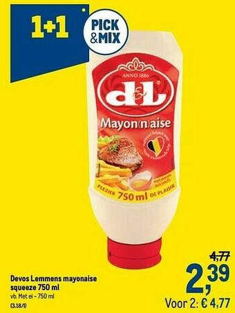 Makro Devos lemmens mayonaise squeeze met ei aanbieding