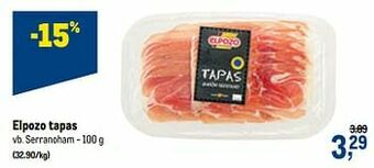 Makro Elpozo tapas serranoham aanbieding