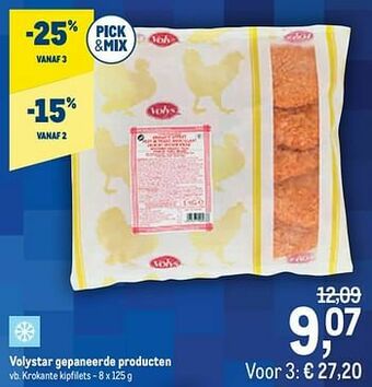 Volystar gepaneerde producten krokante kipfilets