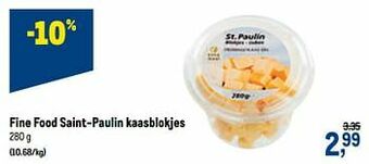 Makro Fine food saint-paulin kaasblokjes aanbieding