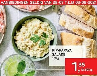 Alvo Kip-papaya salade aanbieding