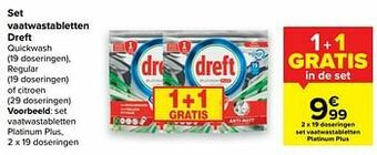 Carrefour Set vaatwastabletten platinum plus aanbieding