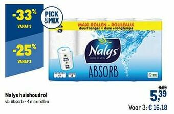 Nalys huishoudrol absorb - 4 maxirollen