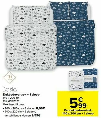 Carrefour Dekbedovertrek + 1 sloop aanbieding