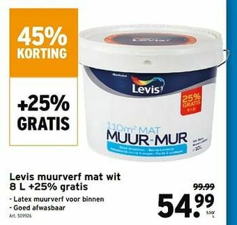 GAMMA Levis muurverf mat wit aanbieding