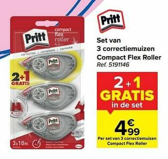 Set van 3 correctiemuizen compact flex roller