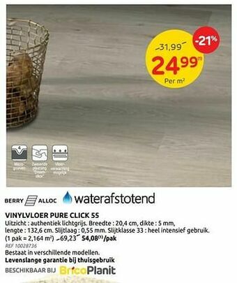 Vinylvloer pure click 55