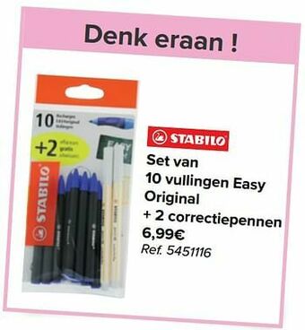 Carrefour Set van 10 vullingen easy original + 2 correctiepennen aanbieding