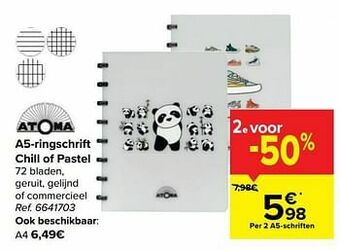 Carrefour A5-ringschrift chill of pastel aanbieding