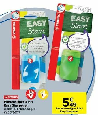 Carrefour Puntenslijper 3 in 1 easy sharpener aanbieding