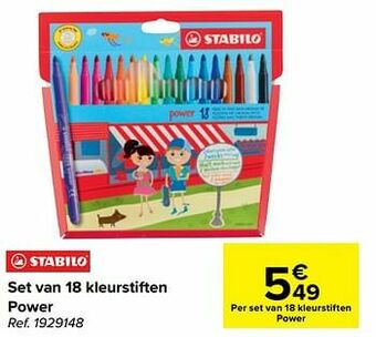 Carrefour Set van 18 kleurstiften power aanbieding