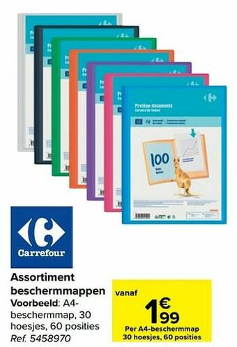 Carrefour A4- beschermmap, 30 hoesjes, 60 posities aanbieding