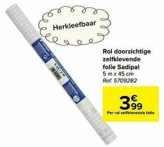 Rol doorzichtige zelfklevende folie sadipal