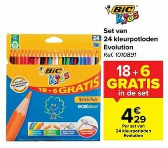 Set van 24 kleurpotloden evolution