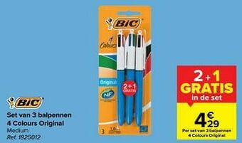 Set van 3 balpennen 4 colours original medium