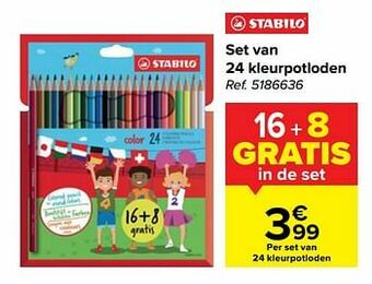 Carrefour Set van 24 kleurpotloden aanbieding