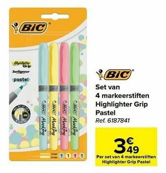 Set van 4 markeerstiften highlighter grip pastel