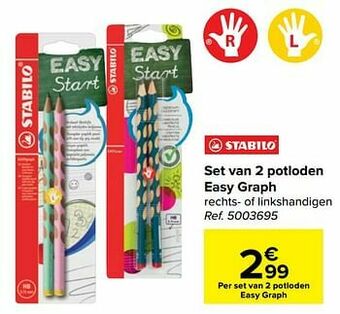Carrefour Set van 2 potloden easy graph aanbieding