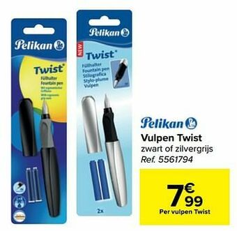 Carrefour Vulpen twist zwart of zilvergrijs aanbieding