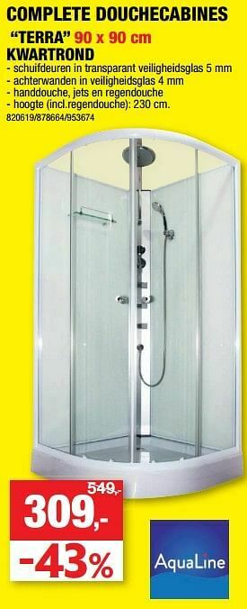 Hubo Complete douchecabine terra kwartrond aanbieding