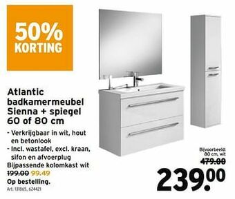 GAMMA Atlantic badkamermeubel sienna + spiegel aanbieding