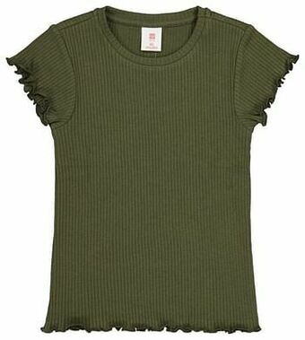HEMA Kinder T-shirt Rib Legergroen (legergroen)