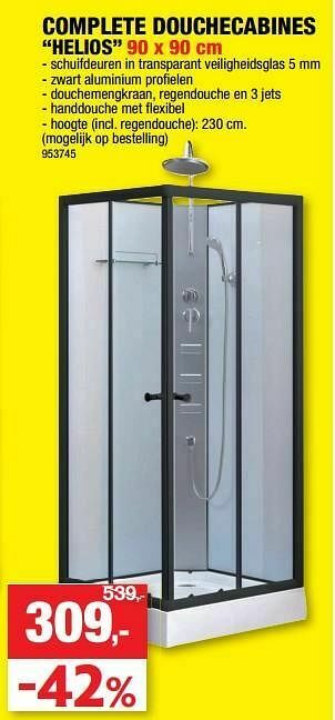 Hubo Complete douchecabine helios aanbieding