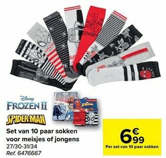 Carrefour Set van 10 paar sokken voor meisjes of jongens aanbieding