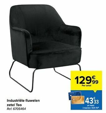 Carrefour Industriële fluwelen zetel teo aanbieding