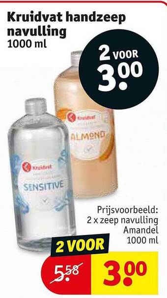 Kruidvat Kruidvat handzeep navulling aanbieding